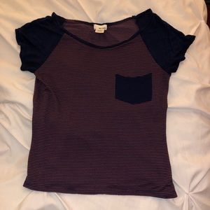 Striped short sleeve top